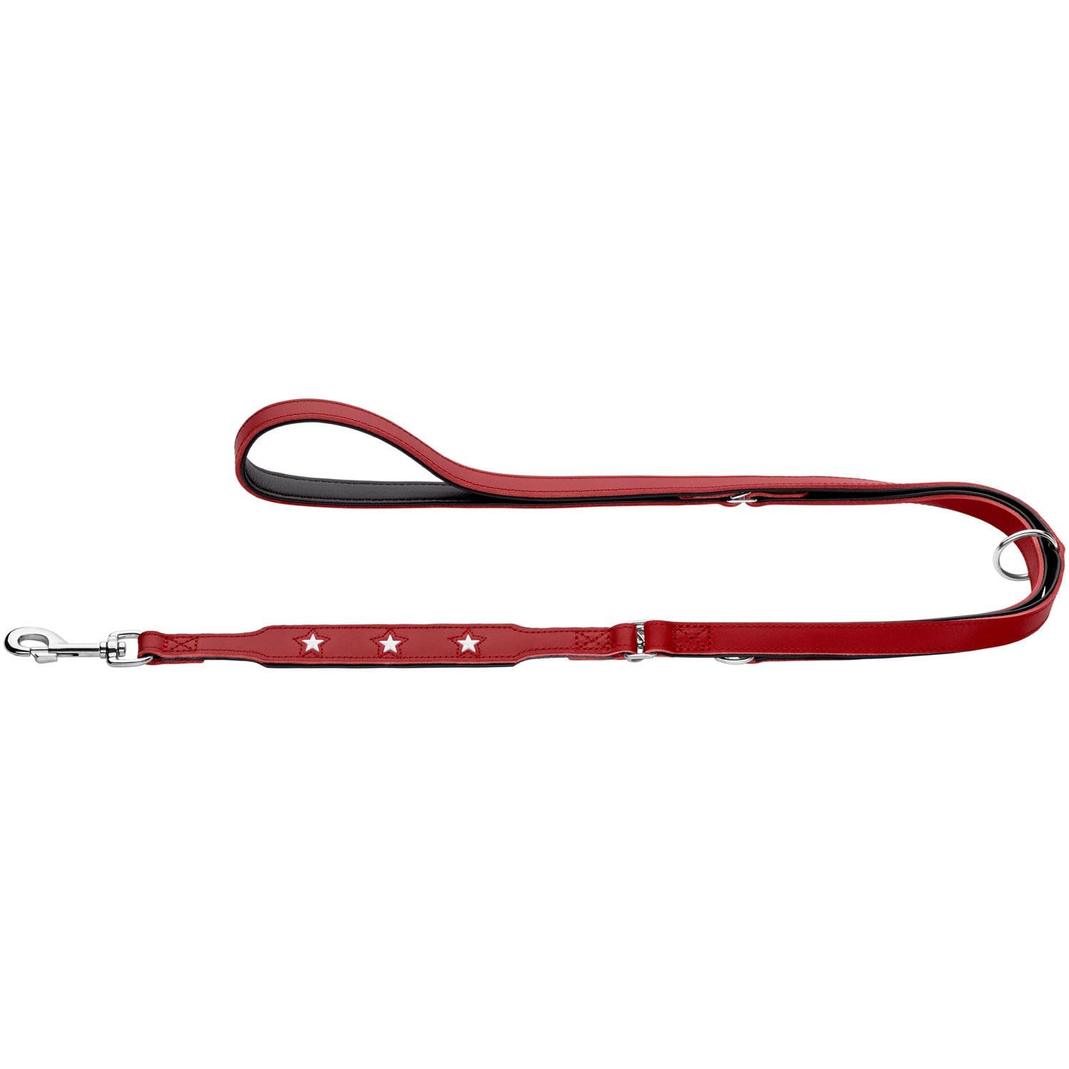 hunter-magic-star-verstellbare-leder-hundeleine-3-fach-verstellbar-stern-design- image 2