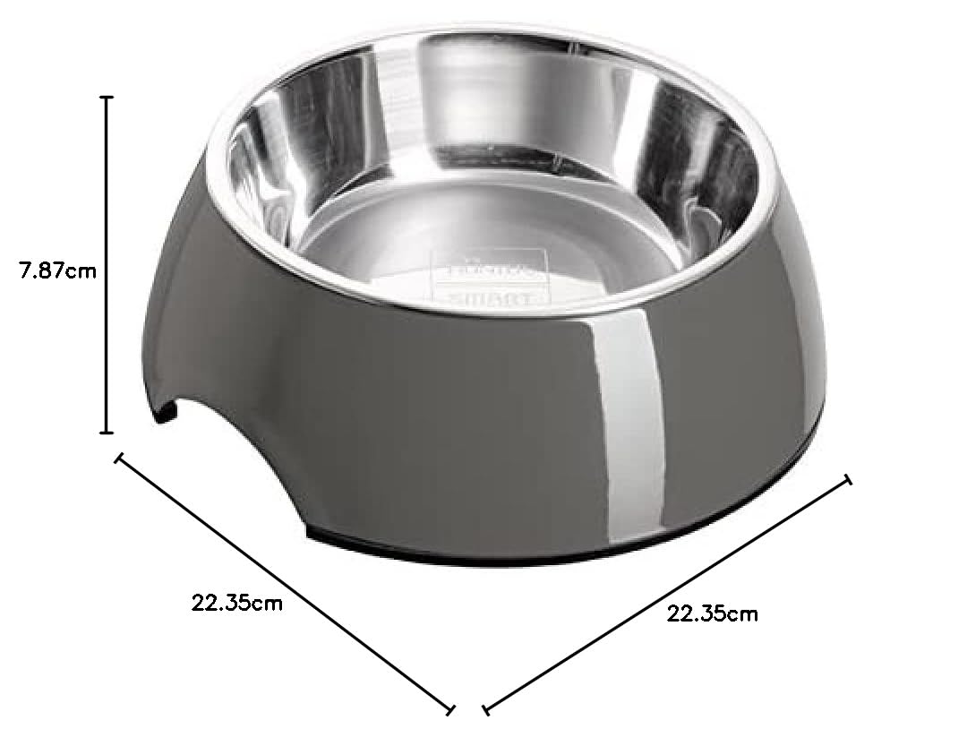 hunter-melamin-napf-mit-edelstahleinsatz-rutschfest-grau-700-ml image 5