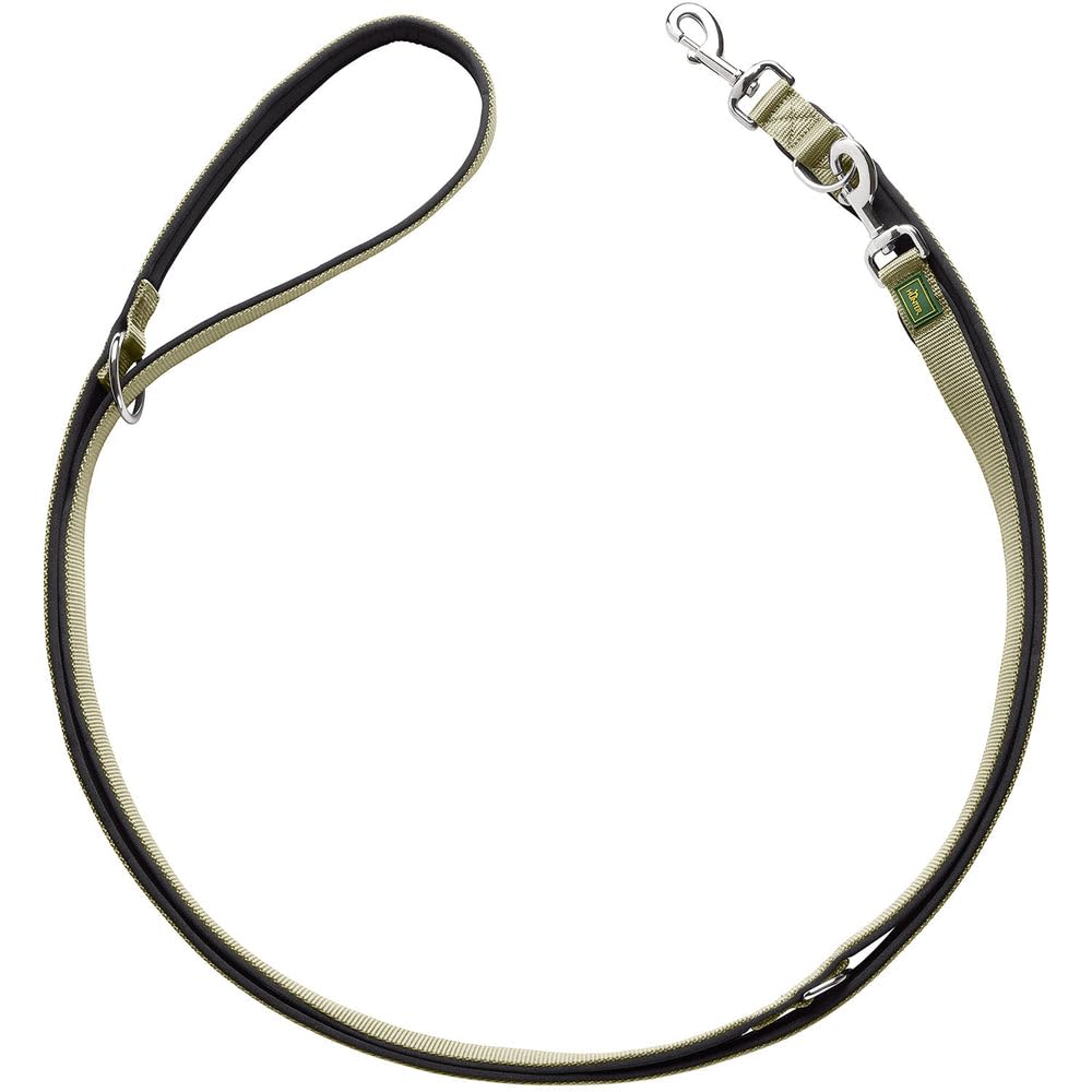 hunter-verstellbare-f-hrleine-neopren-10-200-oliv-schwarz-verstellbare-hundelein image 1