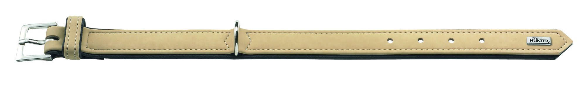 hunter-halsband-softie-gr-e-30-beige-schwarz-weiches-kunstleder-in-nubuk-optik-m image 2
