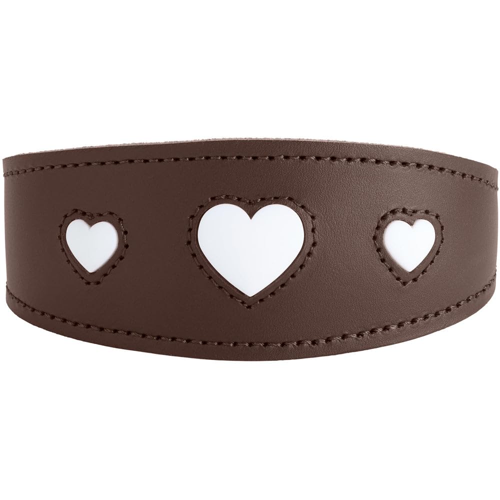 hunter-windhundhalsband-love-braun-schwarz-weiches-rindsleder-gepolstert-made-in image 1