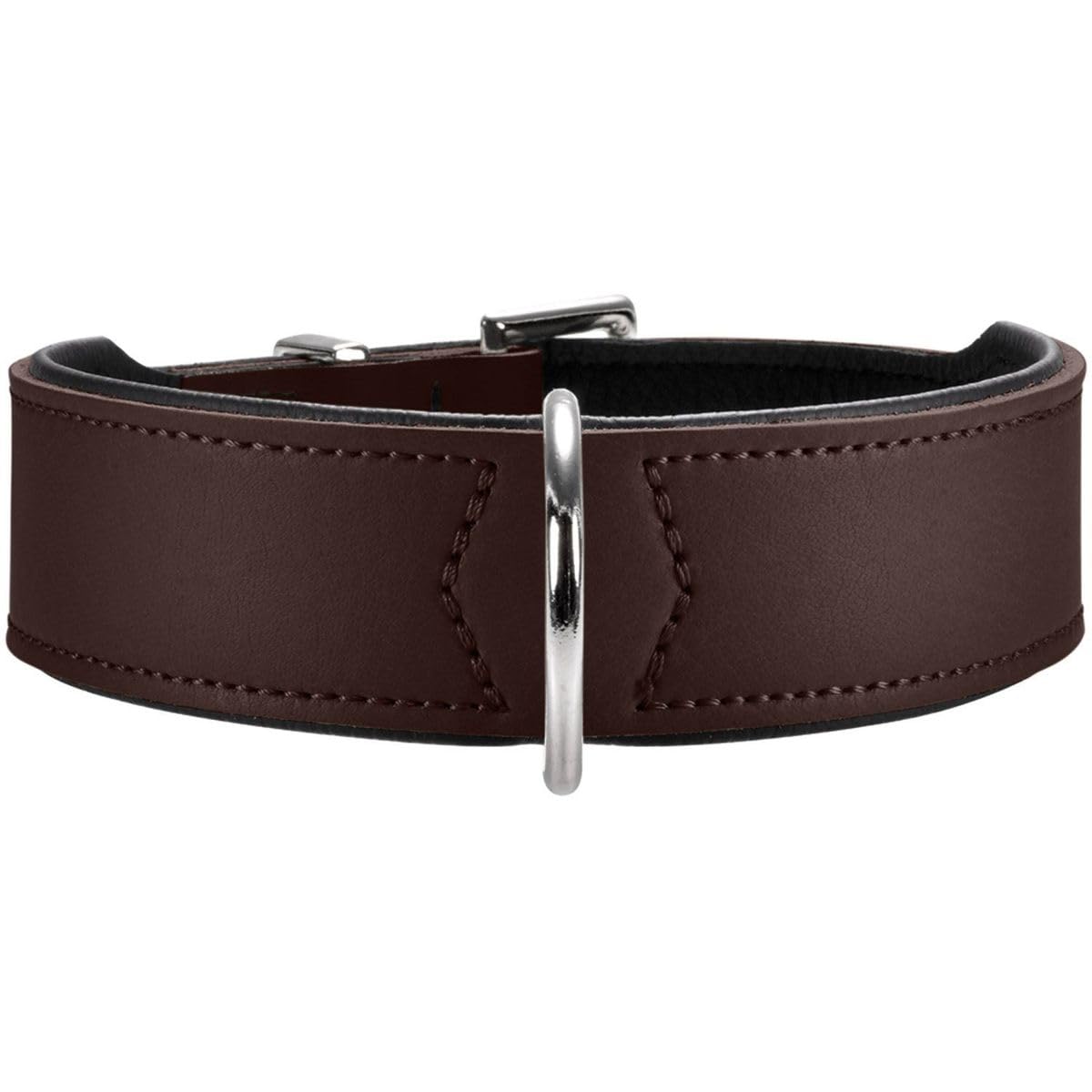 hunter-hundehalsband-basic-gr-e-37-in-braun-schwarz-pflegeleichtes-spaltleder-mi image 5