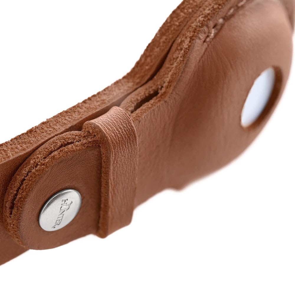 hunter-halsband-viborg-mit-apple-airtag-halterung-cognac-robustes-weiches-rindsl image 4