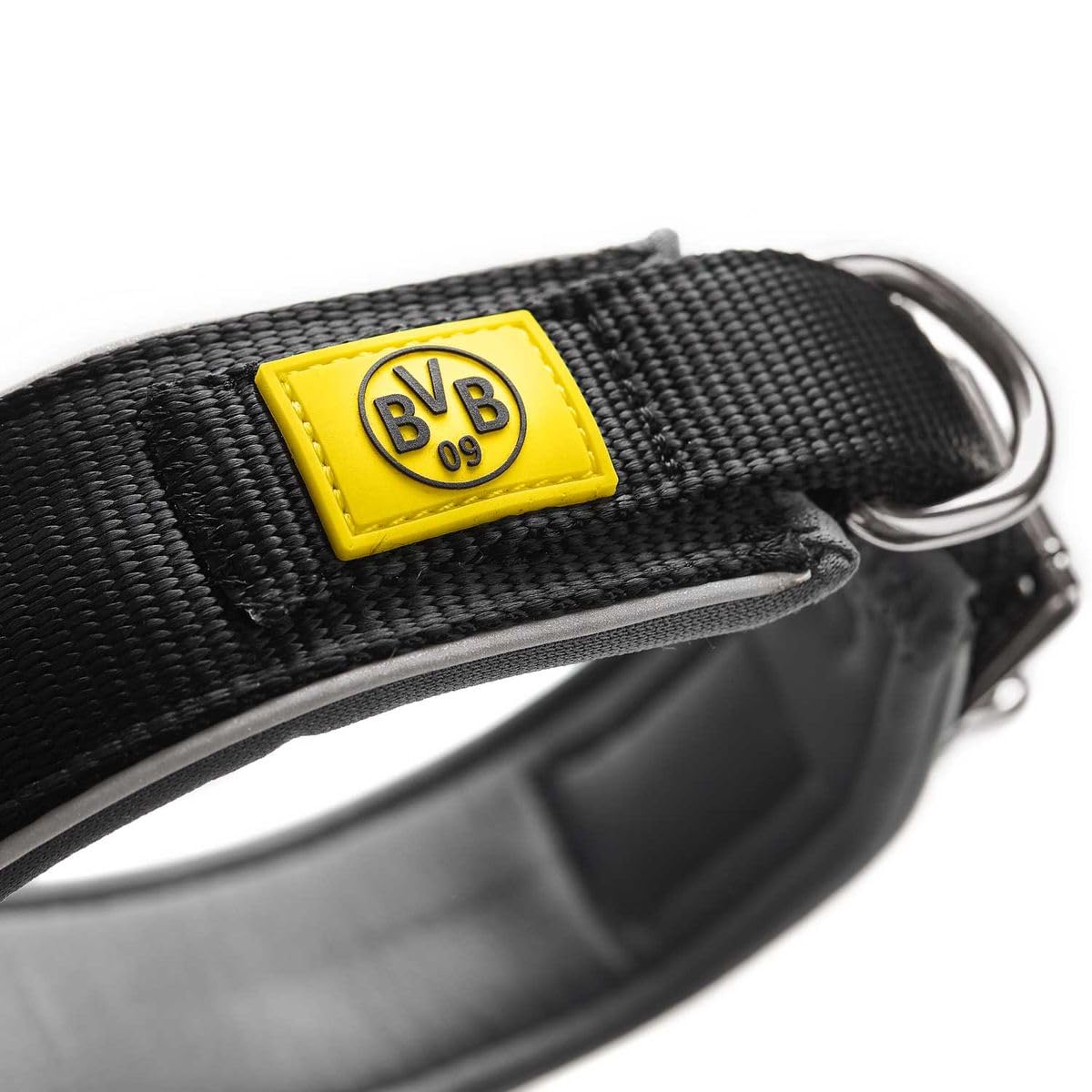 hunter-neopren-reflect-bvb-hundehalsband-gr-e-45-34-41-cm-schwarz-gelb-gepolster image 3