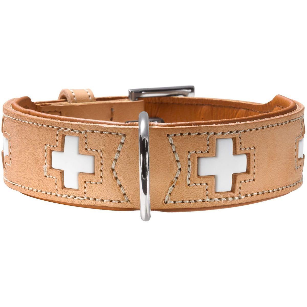 hunter-swiss-hundehalsband-rindsleder-handgen-htes-schweizer-kreuz-gr-e-32-braun image 7