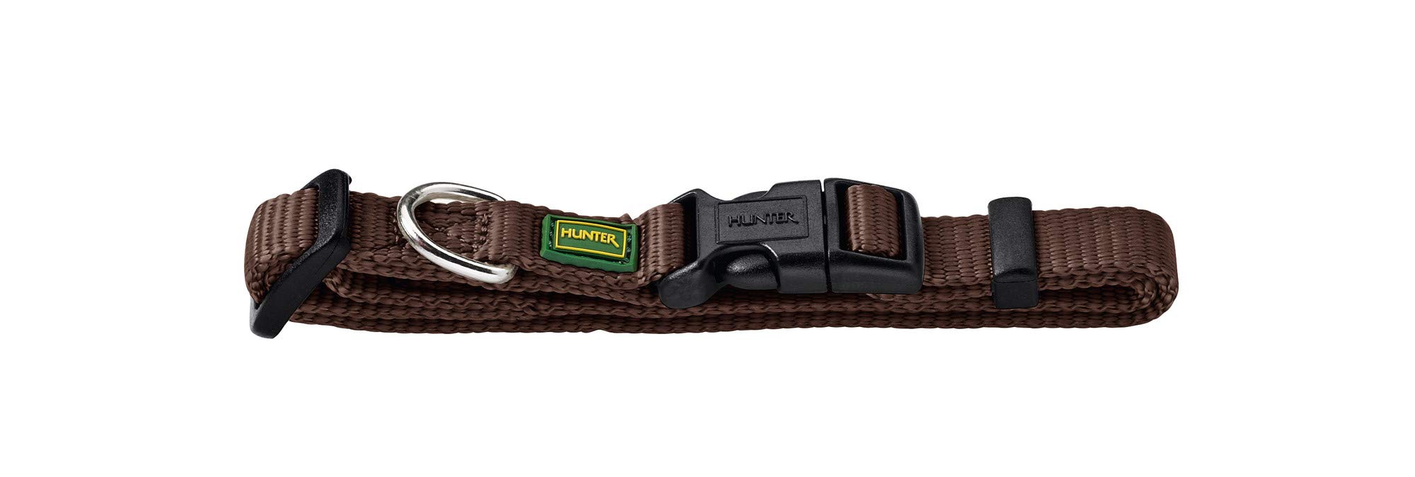 hunter-vario-basic-nylon-hundehalsband-s-1-0-cm-braun-stufenlos-verstellbar-klic image 1