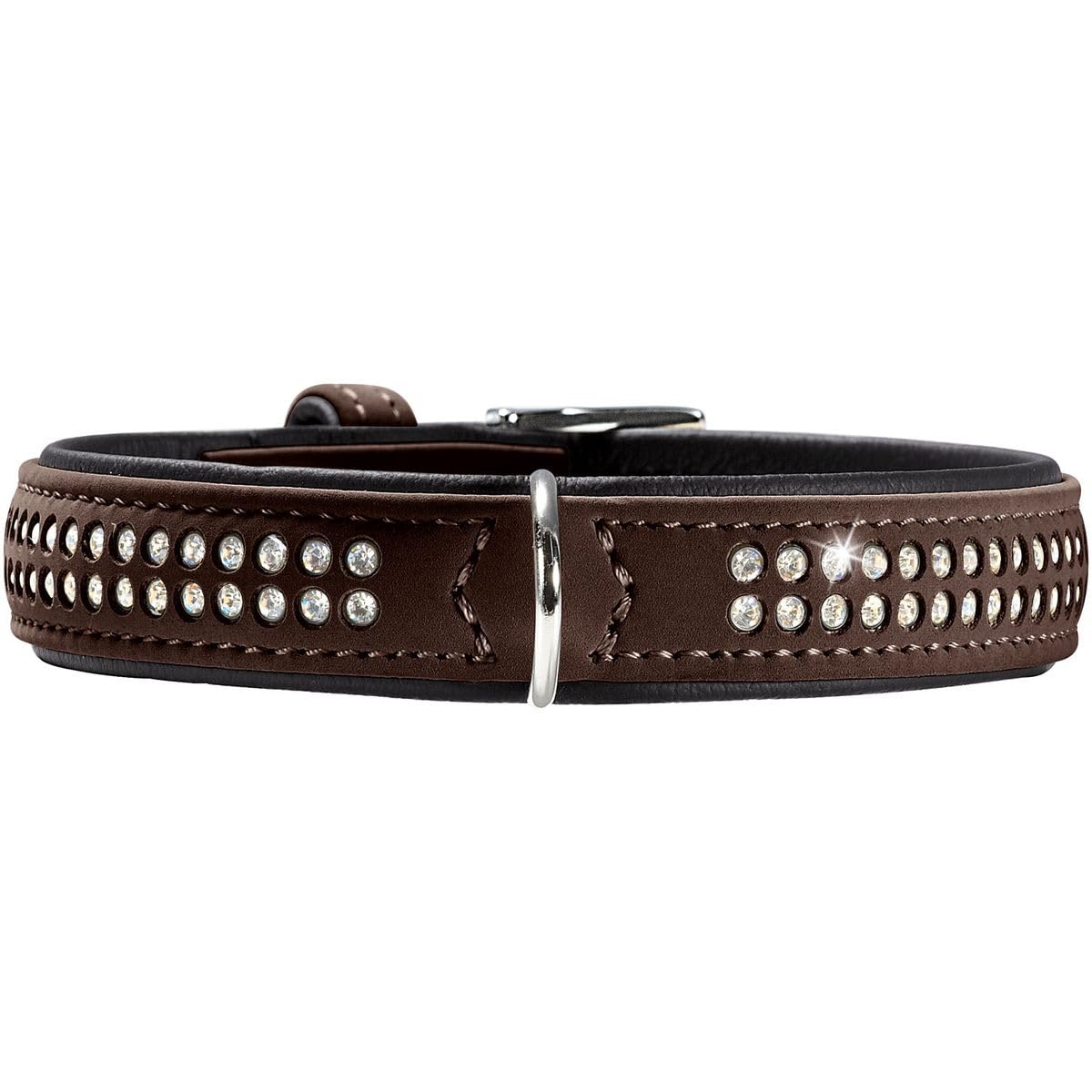 hunter-softie-deluxe-hundehalsband-kunstleder-in-nubuk-optik-mit-strasssteinen-g image 1