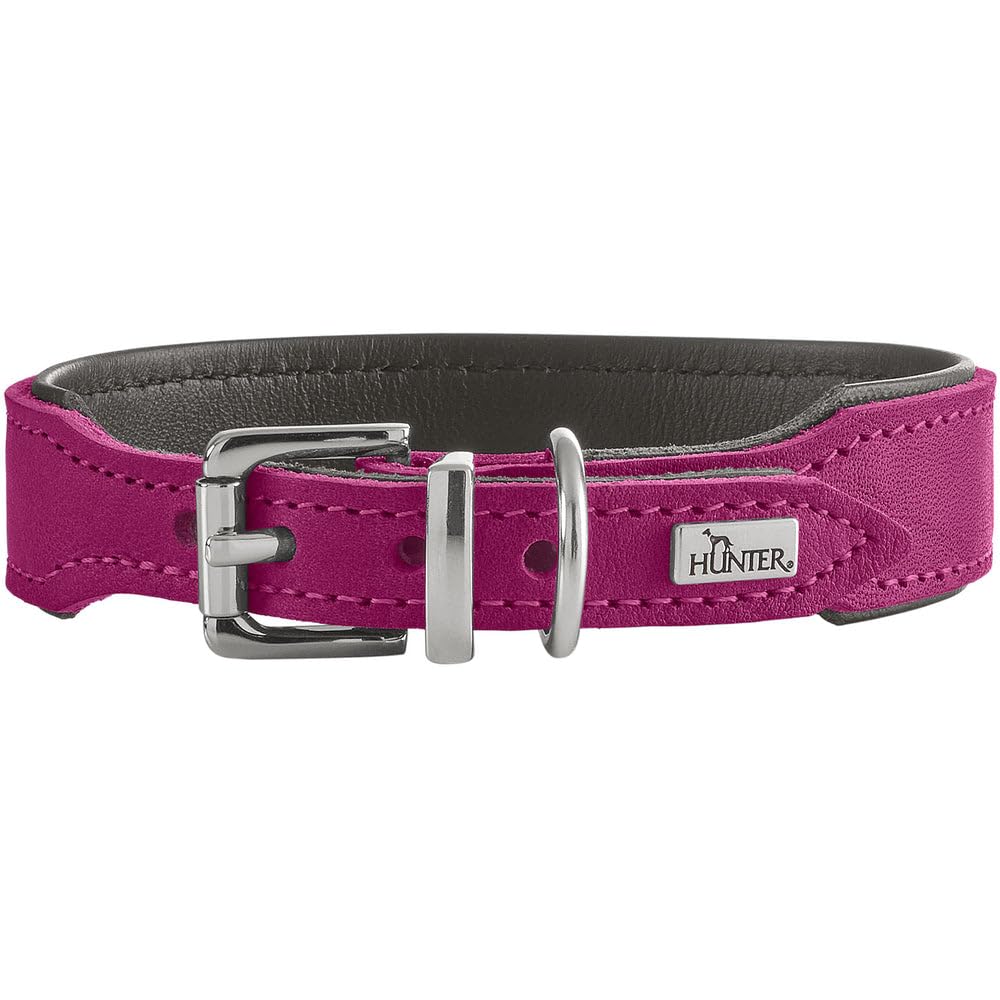 hunter-malta-hundehalsband-magenta-gefettetes-softvollrindleder-weich-unterlegt- image 1