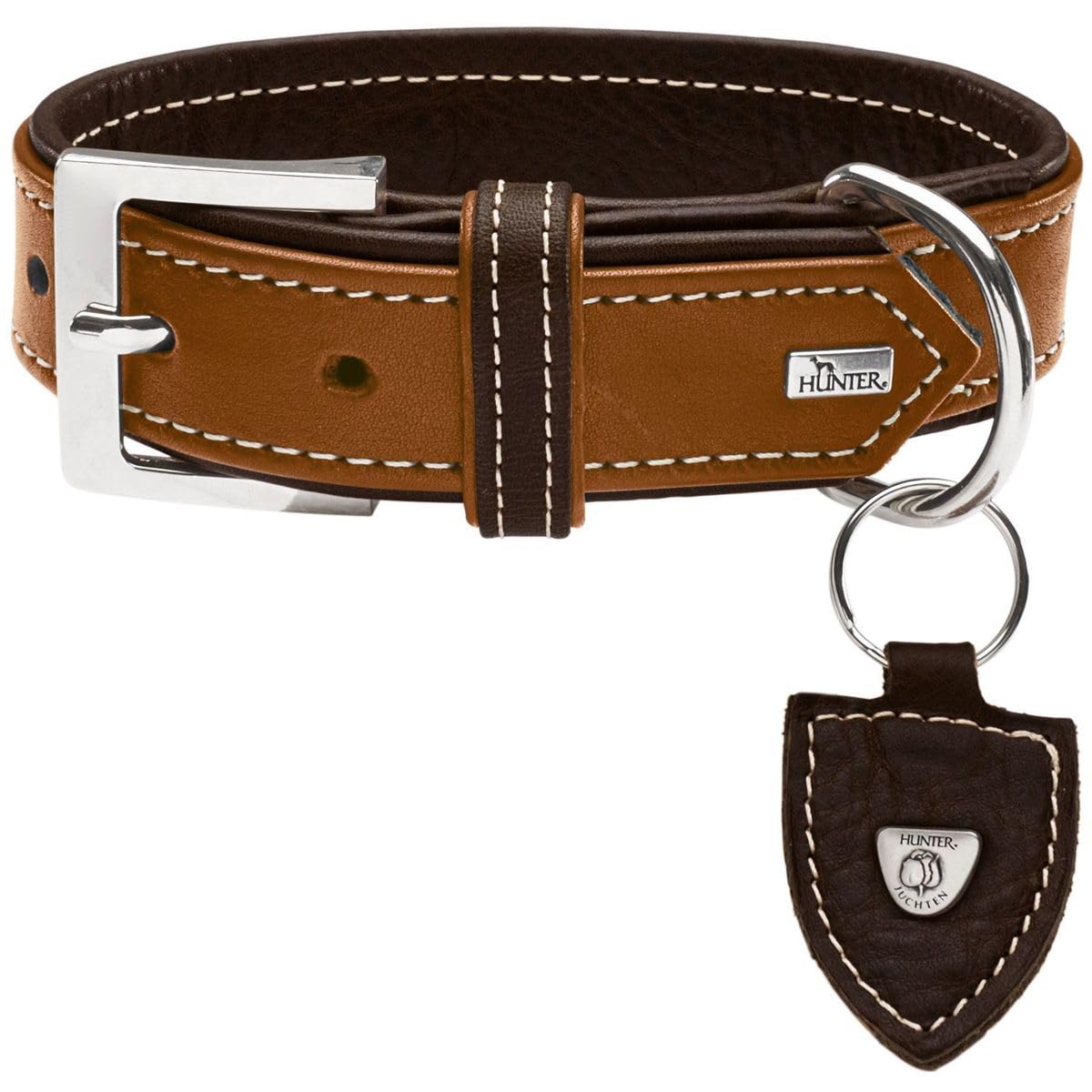 hunter-tara-hundehalsband-aus-juchtenleder-verstellbar-35-42-cm-s-m-cognac-dunke image 1