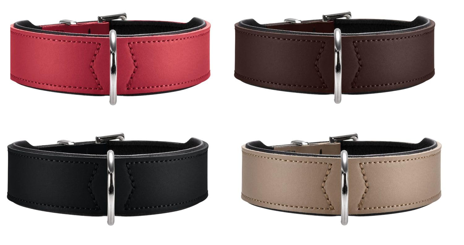 hunter-hundehalsband-basic-gr-e-37-in-braun-schwarz-pflegeleichtes-spaltleder-mi image 6