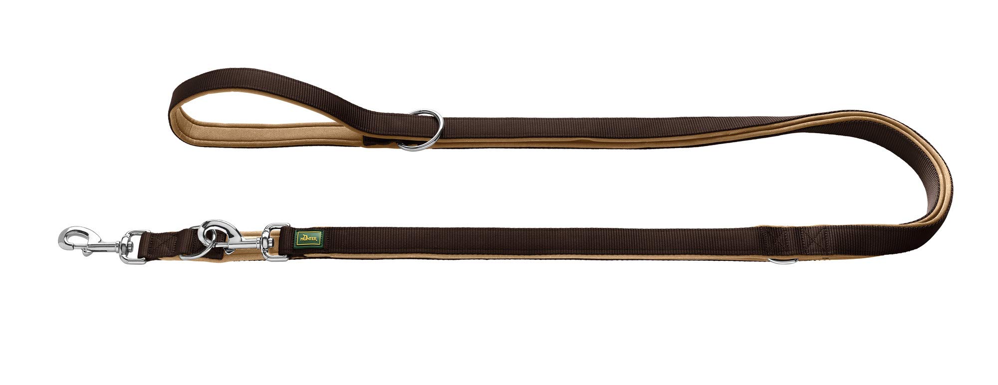 hunter-verstellbare-f-hrleine-neopren-gr-e-20-200-in-braun-caramel-3-fach-verste image 2