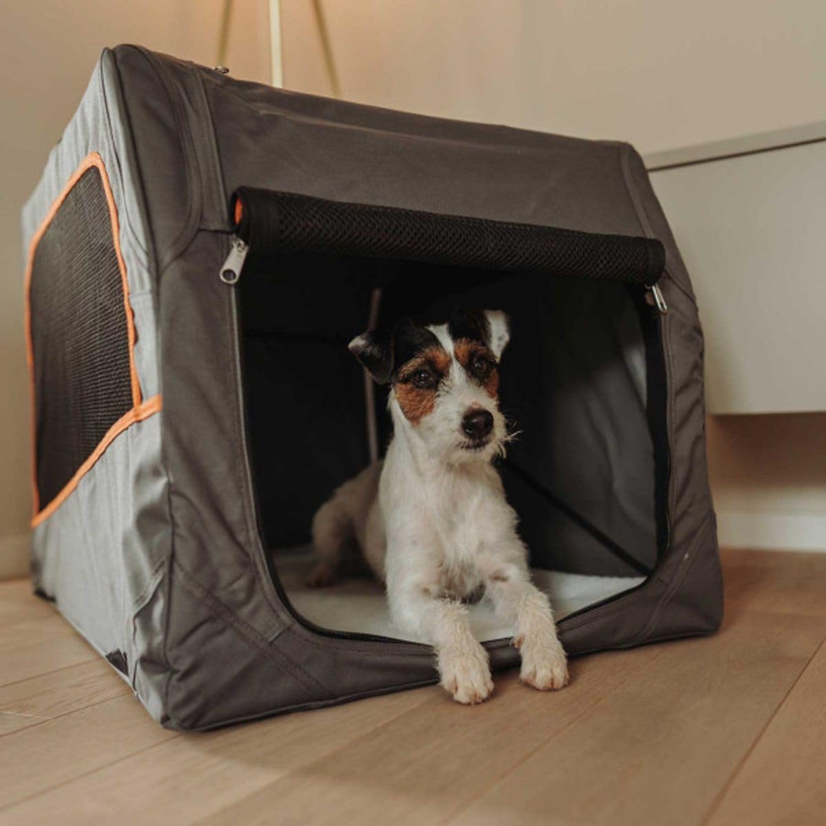 hunter-hundetransportbox-mit-aluminium-gestell-gr-e-s-faltbare-transportbox-61x4 image 5