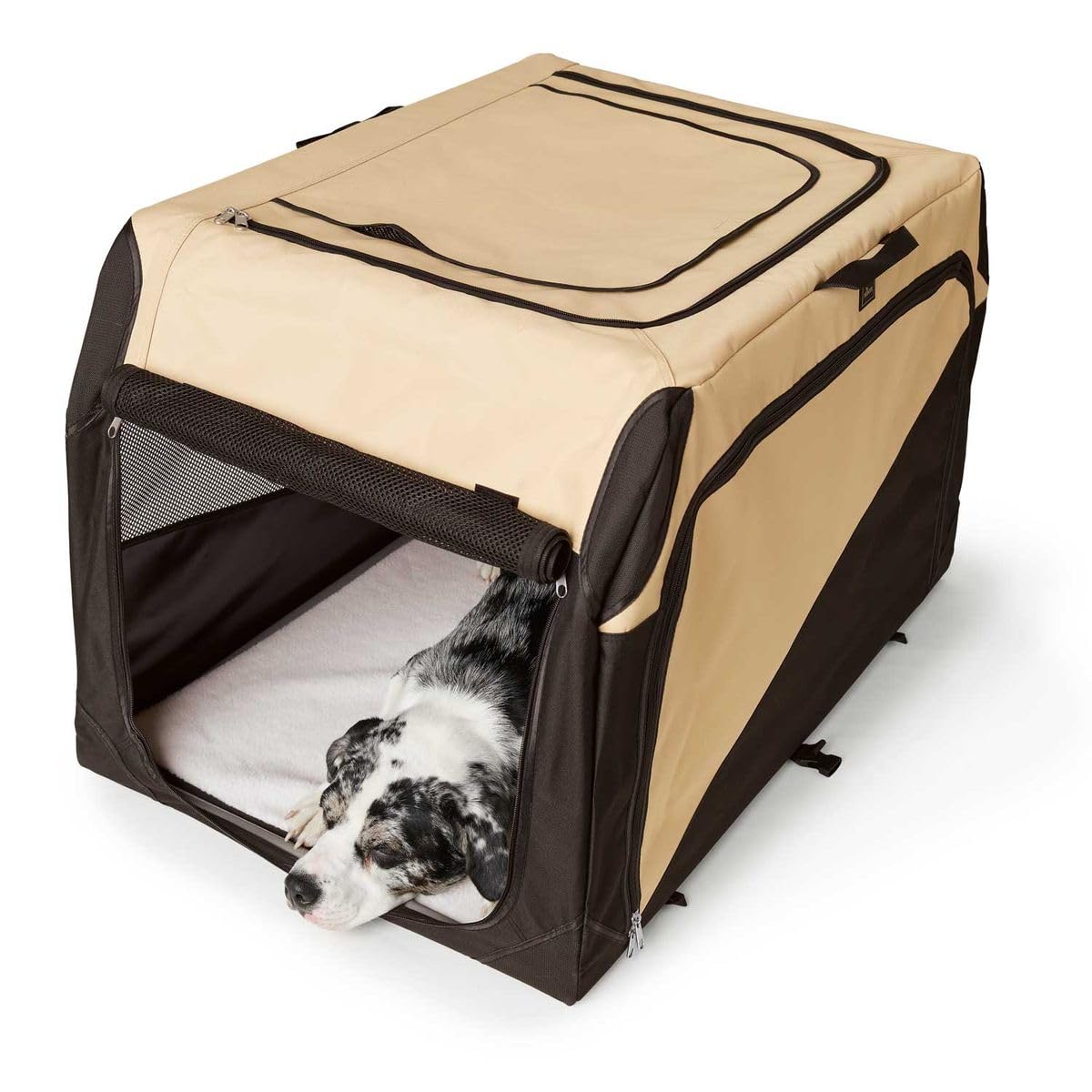 hunter-hundetransportbox-gr-e-m-75x50x45-cm-faltbare-auto-transportbox-nylon-bei image 4