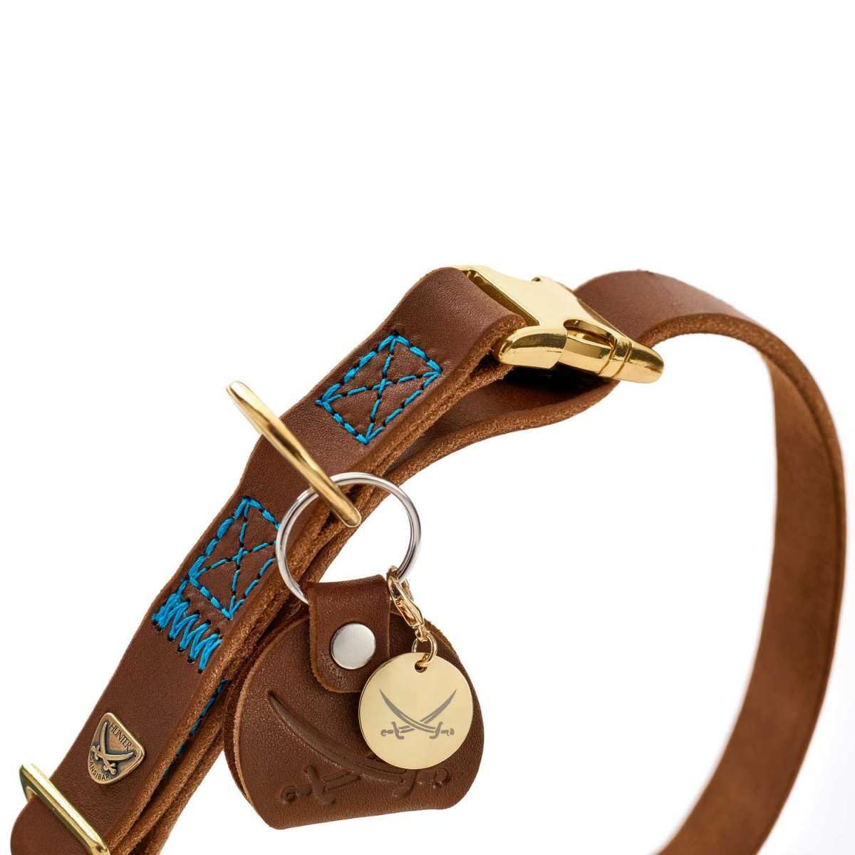 hunter-hundehalsung-sansibar-cognac-rindsleder-maritime-details-gr-e-m-30-45-cm image 3