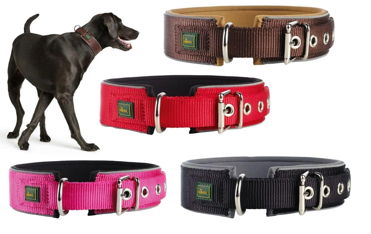 hunter-neopren-reflect-hundehalsband-gr-e-45-braun-caramel-weiche-polsterung-ref image 4