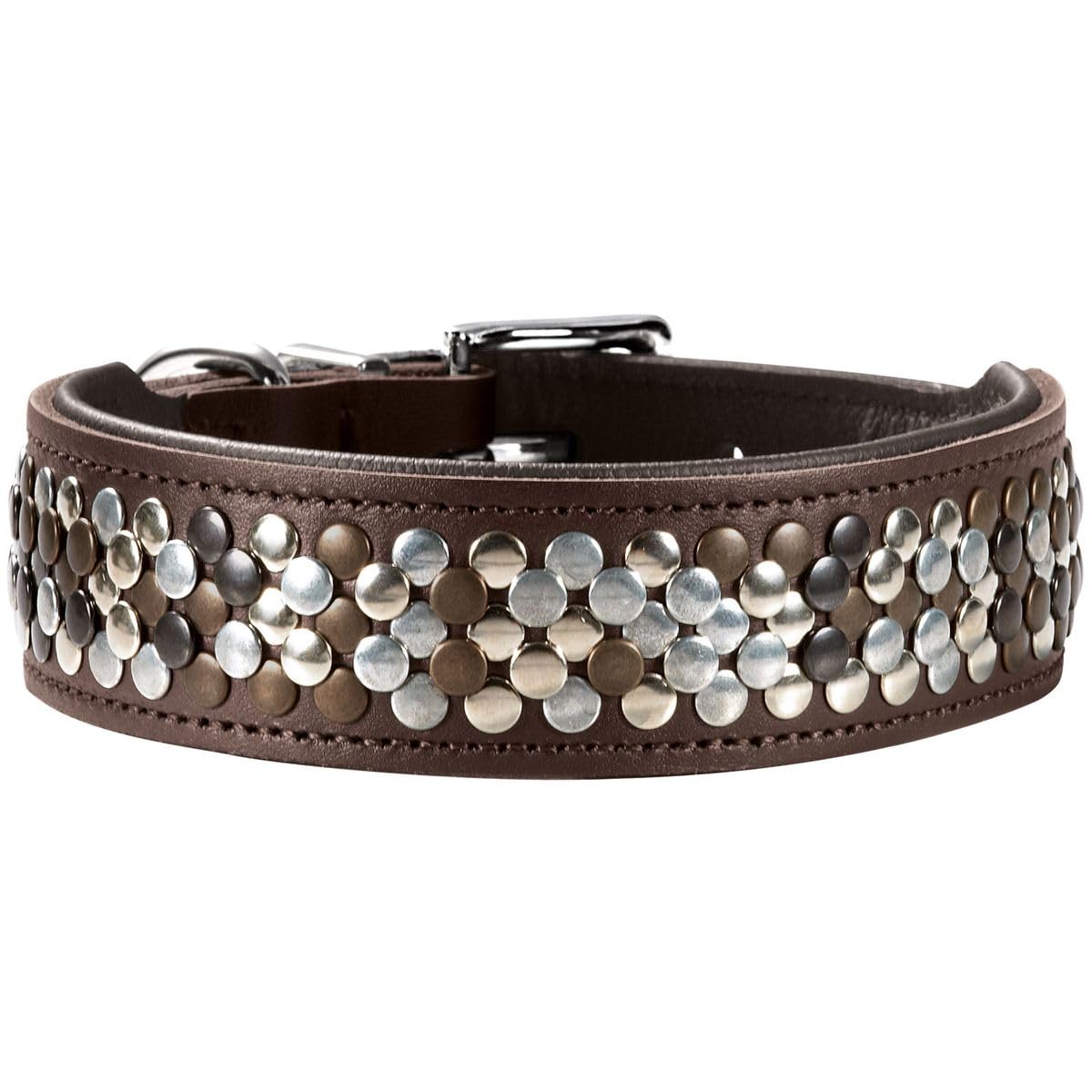 hunter-hundehalsband-arizona-up-braunes-softleder-mit-stilvollen-nieten-robust-a image 2