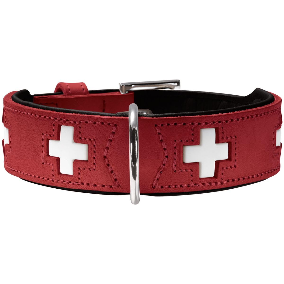 hunter-swiss-hundehalsband-rindsleder-handgen-htes-schweizer-kreuz-gr-e-32-braun image 6