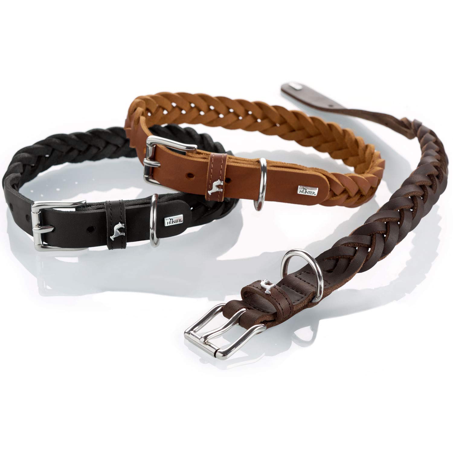 hunter-halsband-solid-education-special-s-45-handgeflochtenes-rindsleder-cognac- image 4