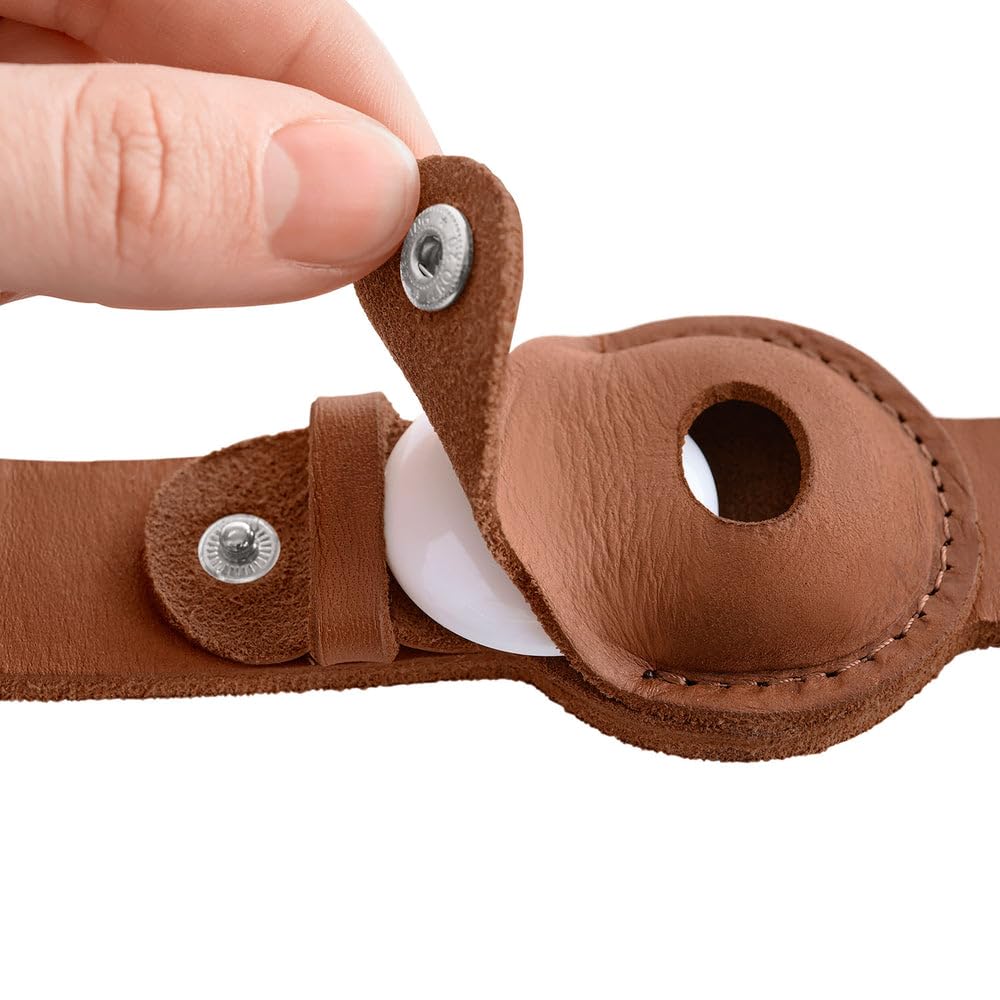 hunter-halsband-viborg-mit-apple-airtag-halterung-cognac-robustes-weiches-rindsl image 3