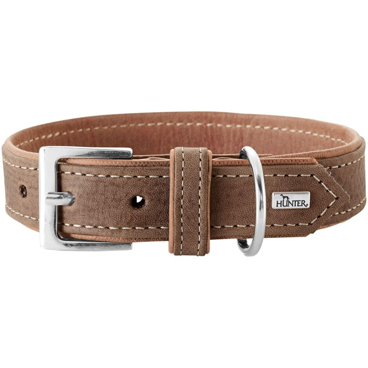 hunter-hundehalsband-porto-pflanzlich-gegerbtes-olivenleder-tabak-cognac-gr-e-40 image 1