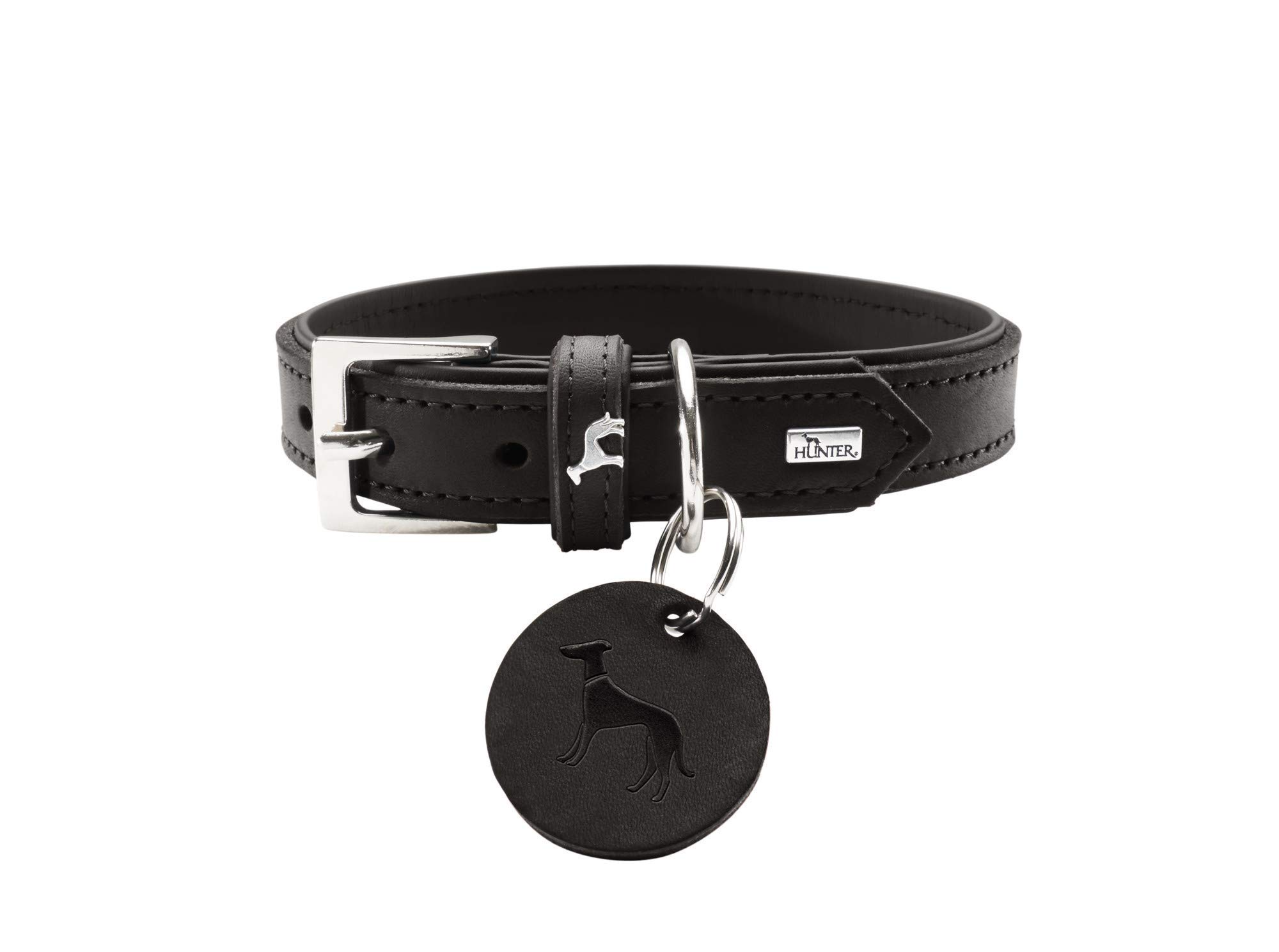 hunter-larvik-hundehalsband-softvollrindleder-cognac-schwarz-mit-leder-schl-ssel image 8