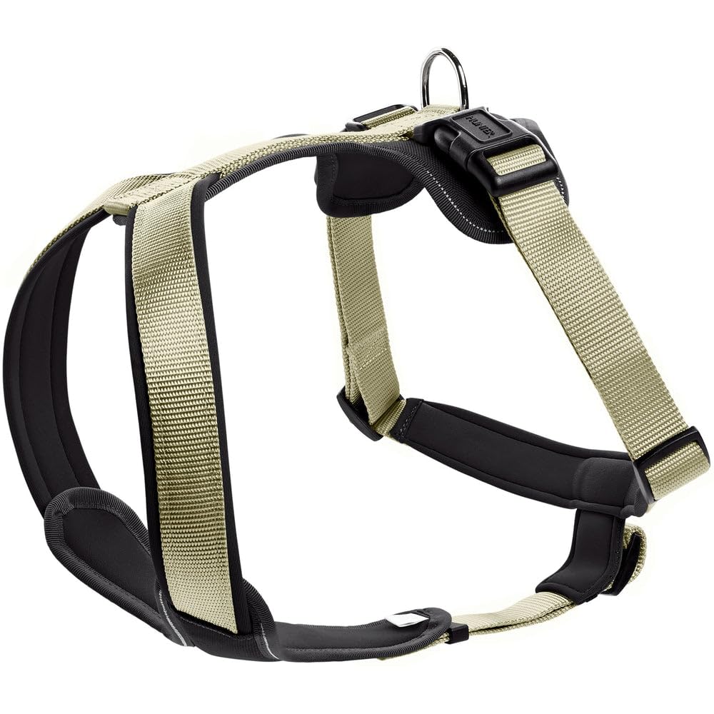 hunter-hundegeschirr-neopren-m-1-oliv-schwarz-gepolstertes-nylon-brustgeschirr-m image 1