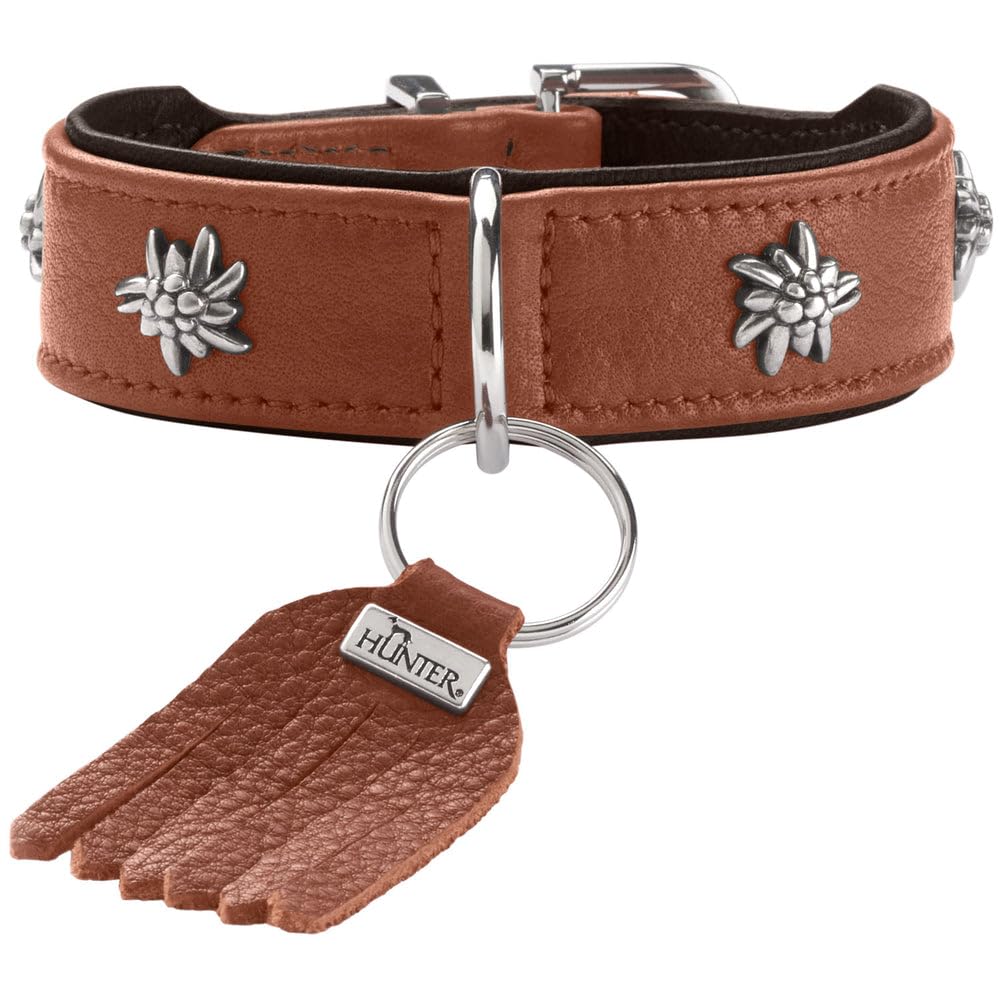 hunter-hundehalsband-m-nchen-handvern-htes-ledehalsband-mit-trachten-details-aus image 1