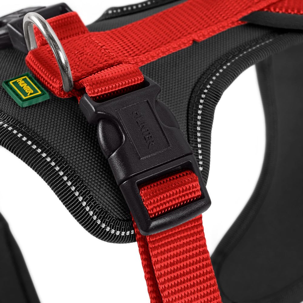 hunter-hundegeschirr-neopren-m-1-oliv-schwarz-gepolstertes-nylon-brustgeschirr-m image 6
