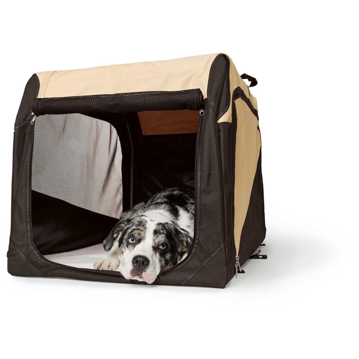 hunter-hundetransportbox-gr-e-m-75x50x45-cm-faltbare-auto-transportbox-nylon-bei image 5