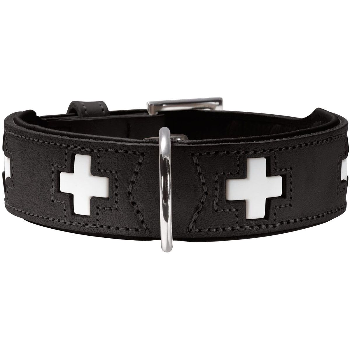 hunter-swiss-hundehalsband-rindsleder-handgen-htes-schweizer-kreuz-gr-e-32-braun image 5