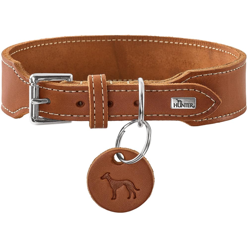 hunter-halsband-aalborg-extrabreit-weiches-softleder-kontrastnaht-cognac-gr-e-35 image 1