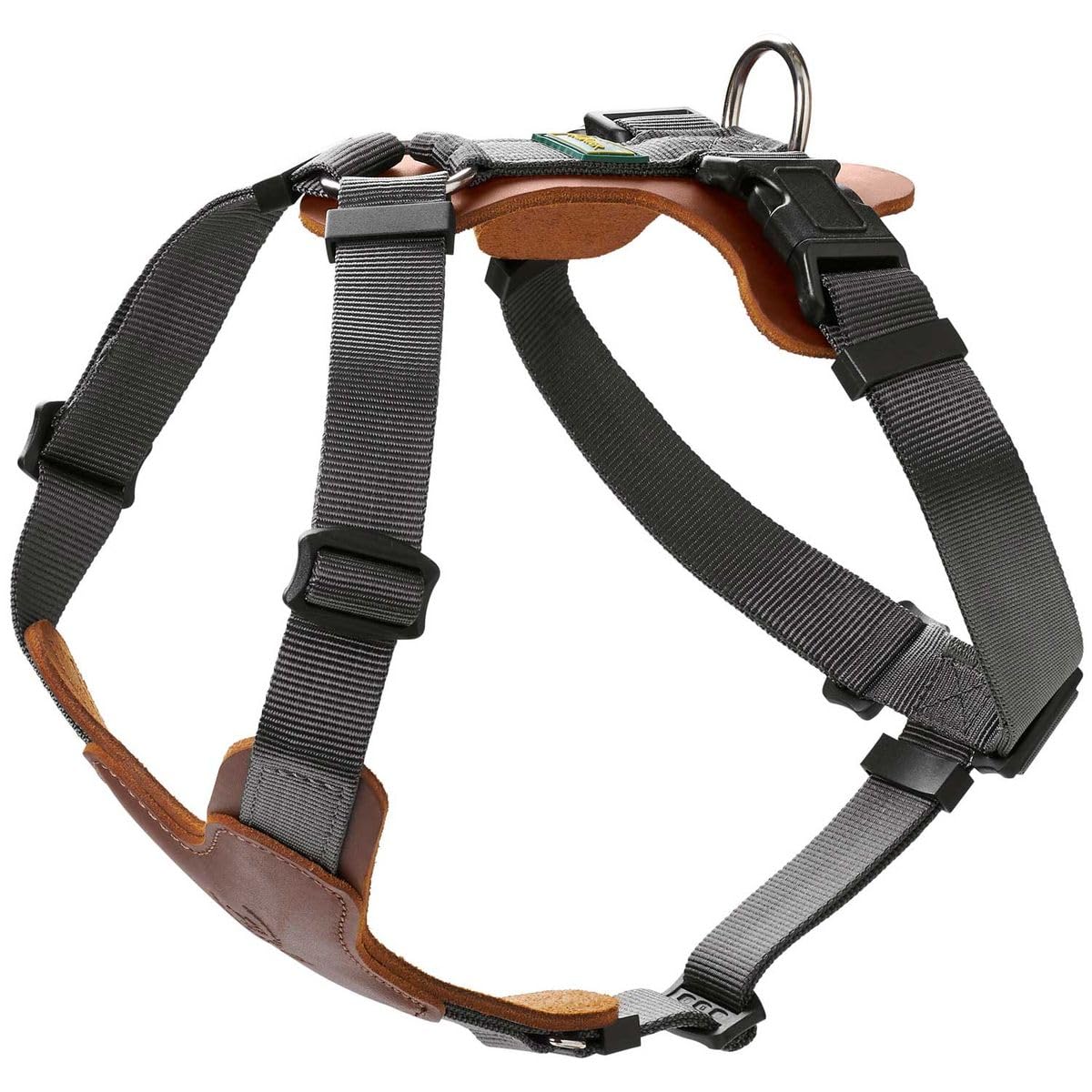 hunter-hundegeschirr-aalborg-mixed-rindsleder-nylon-5-fach-verstellbar-cognac-gr image 1