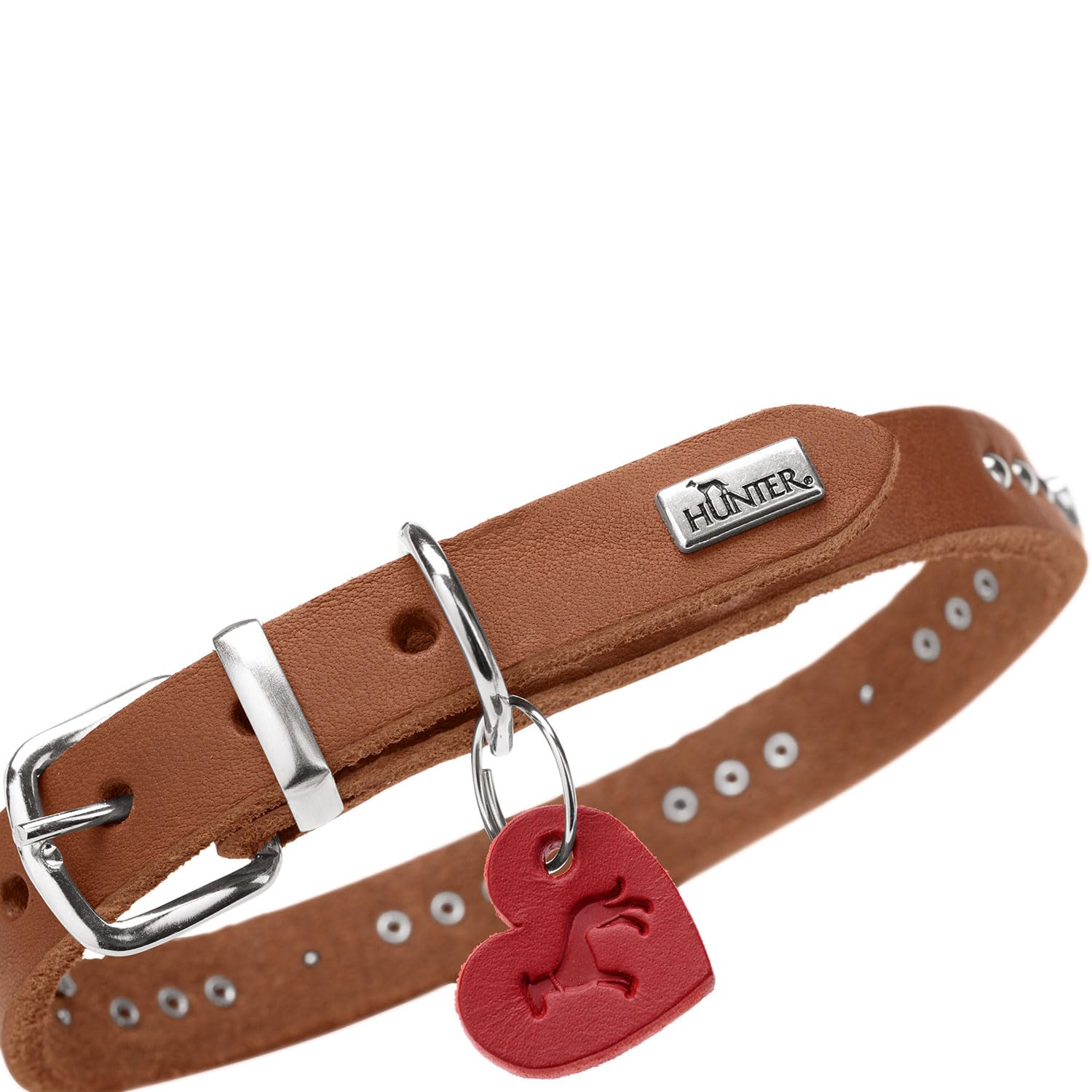 hunter-aalborg-hearts-hundehalsband-cognac-softvollrindleder-mit-nieten-herz-det image 5