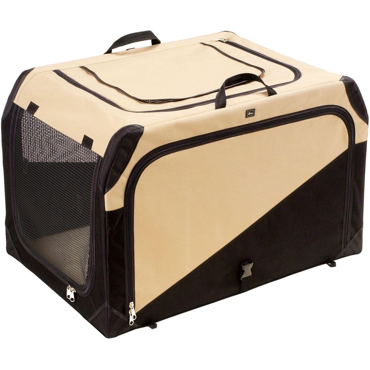 hunter-hundetransportbox-gr-e-m-75x50x45-cm-faltbare-auto-transportbox-nylon-bei image 2
