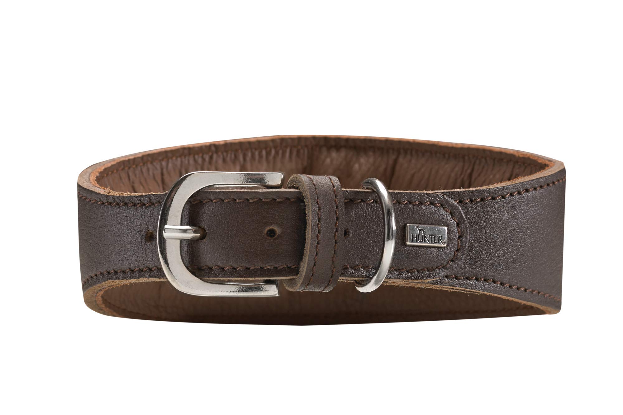 hunter-super-soft-windhundhalsband-leder-gepolstert-gr-e-32-xs-25-28-cm-dunkelbr image 2