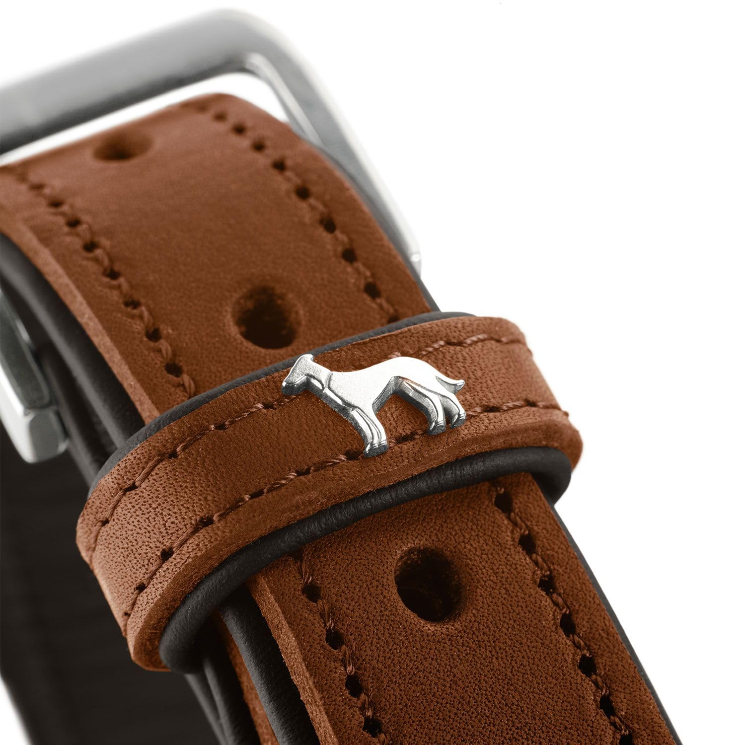 hunter-larvik-hundehalsband-softvollrindleder-cognac-schwarz-mit-leder-schl-ssel image 3