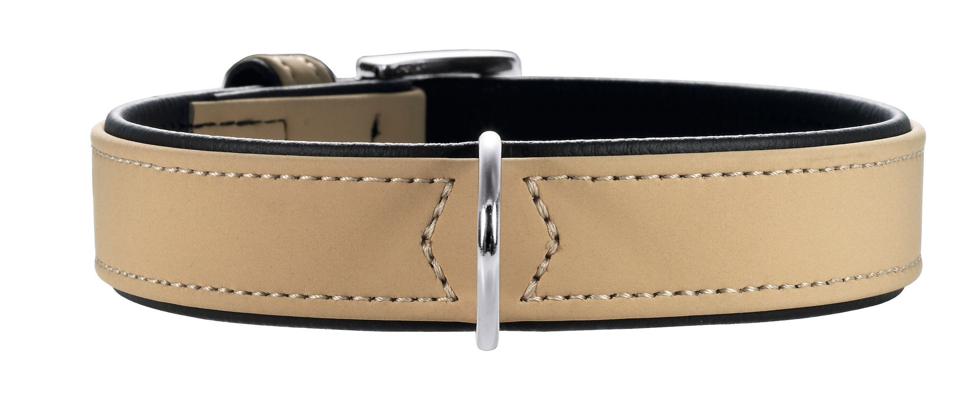 hunter-halsband-softie-gr-e-30-beige-schwarz-weiches-kunstleder-in-nubuk-optik-m image 1