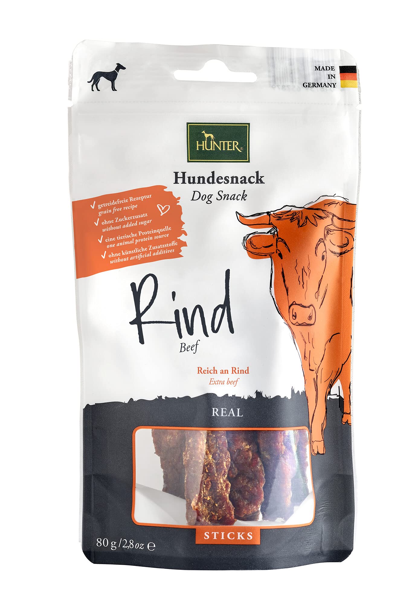 hunter-real-sticks-hundesnack-rind-getreidefrei-ohne-zuckerzusatz-80-g image 1