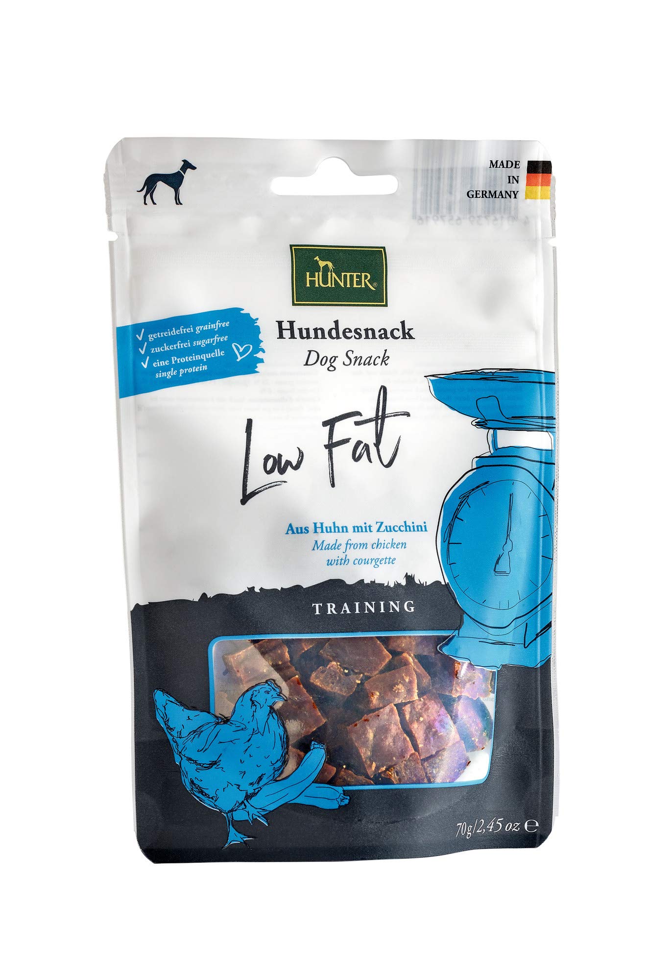 hunter-training-snack-low-fat-huhn-mit-zucchini-getreidefrei-zuckerfrei-belohnun image 1