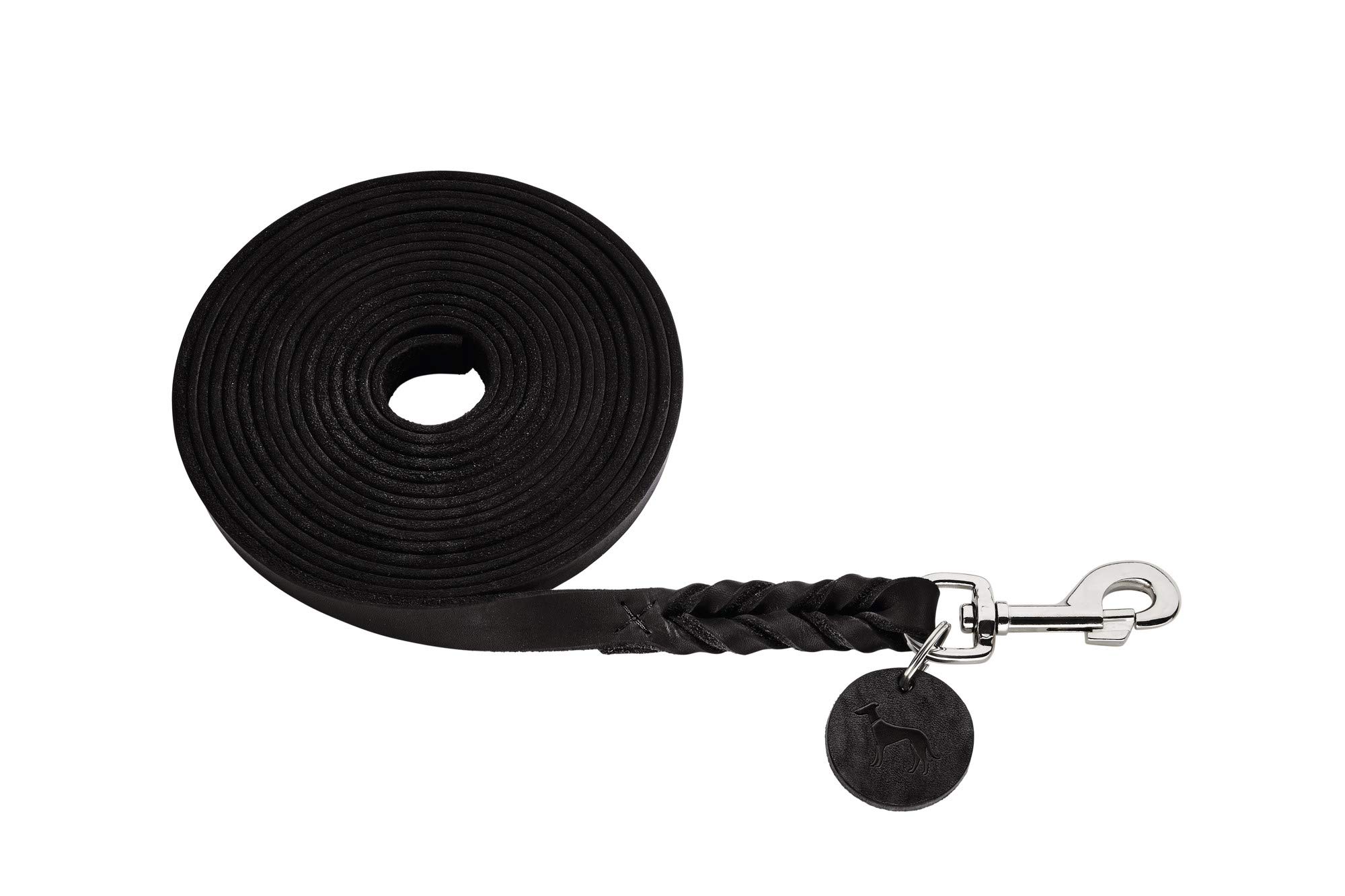 hunter-solid-education-suchleine-f-r-hunde-handgeflochtenes-leder-schwarz-500-cm image 1