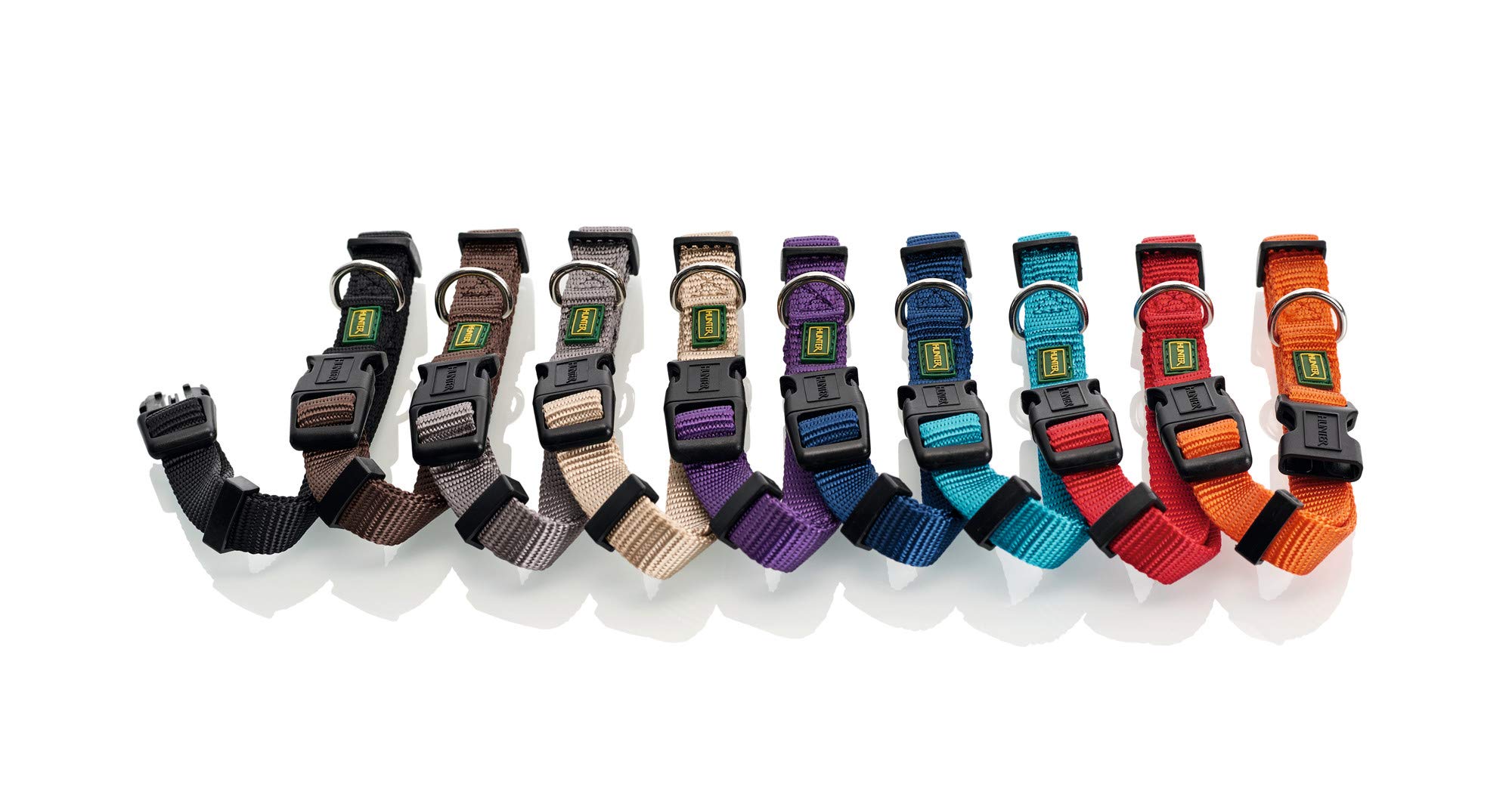 hunter-vario-basic-nylon-hundehalsband-s-1-0-cm-braun-stufenlos-verstellbar-klic image 2