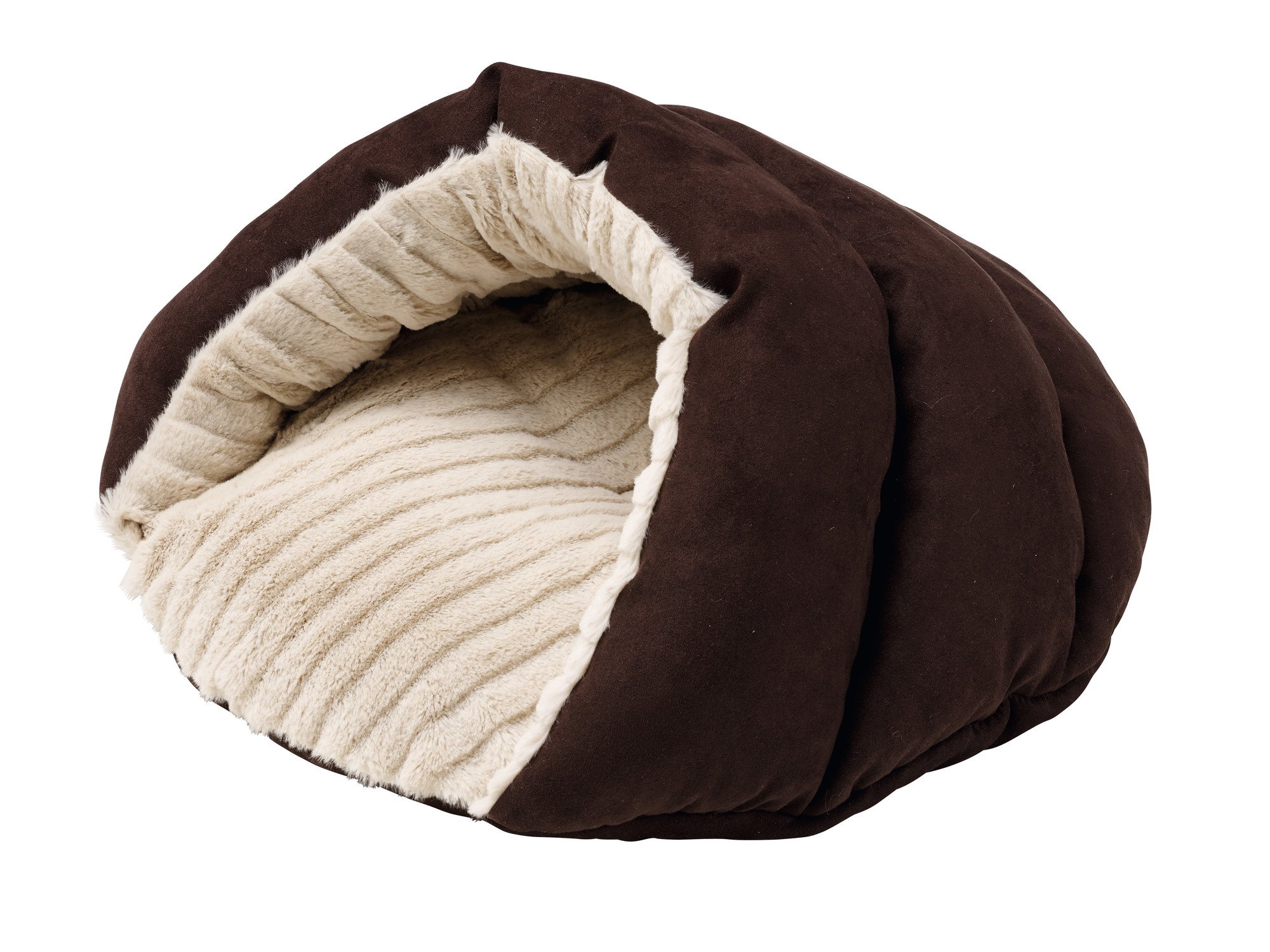hunter-katzenh-hle-brighton-grau-kuscheliges-katzenbett-mit-soft-pl-sch-maschine image 5