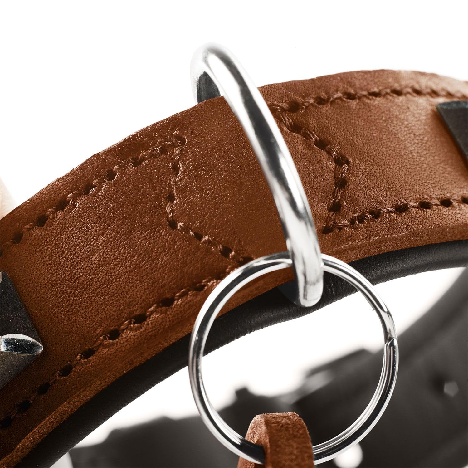 hunter-larvik-hundehalsband-softvollrindleder-cognac-schwarz-mit-leder-schl-ssel image 4