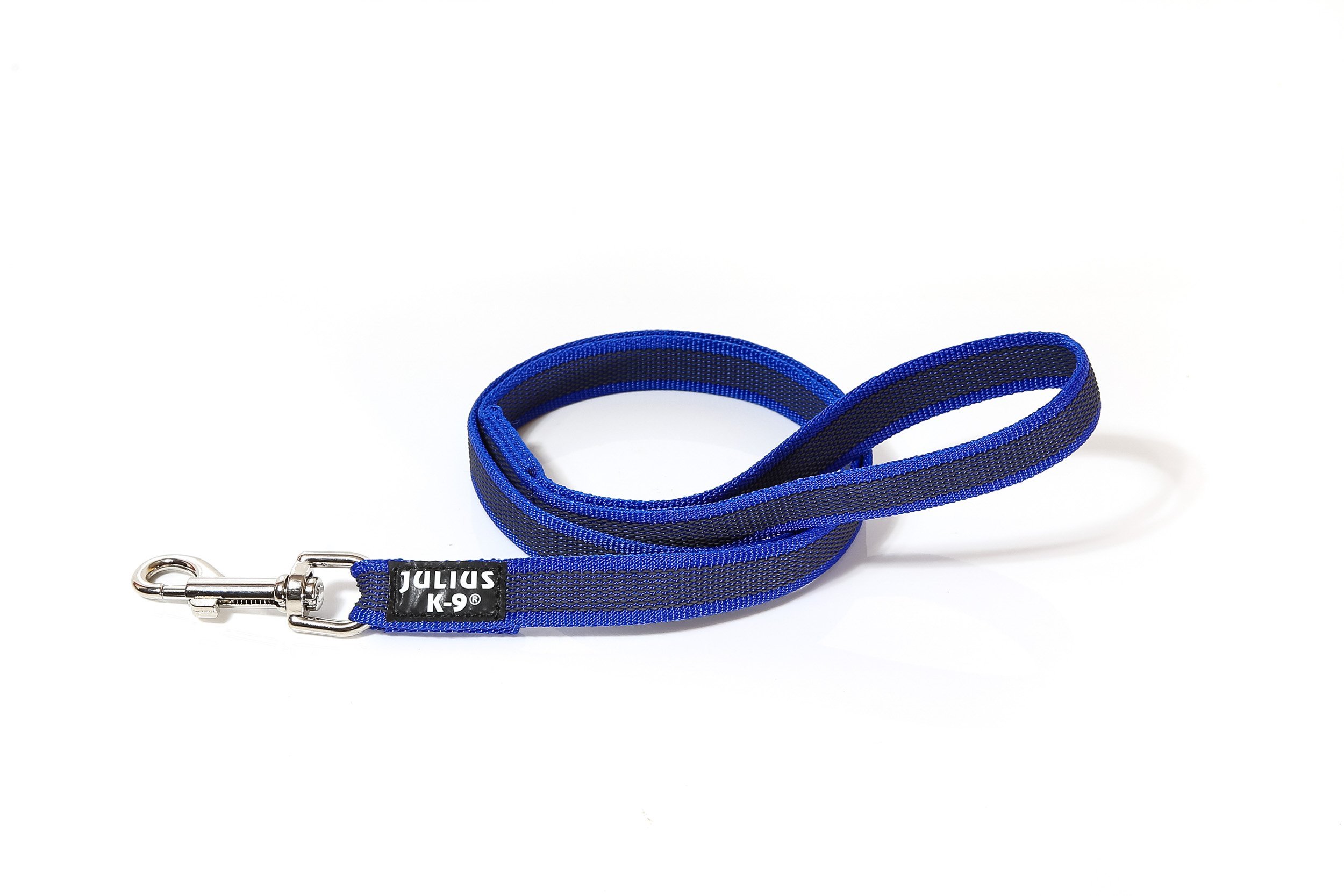 julius-k9-idc-color-gray-gumierte-leine-20-mm-x-1-2-m-mit-schlaufe-blau-grau image 1